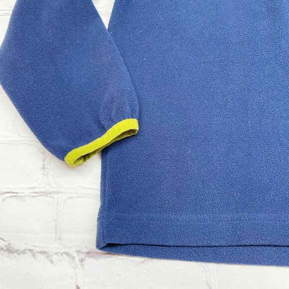 Eddie Bauer Kids Fleece Pullover Size 8 Blue Neon Green 1/4 Zip Outdoor - Picture 3 of 7